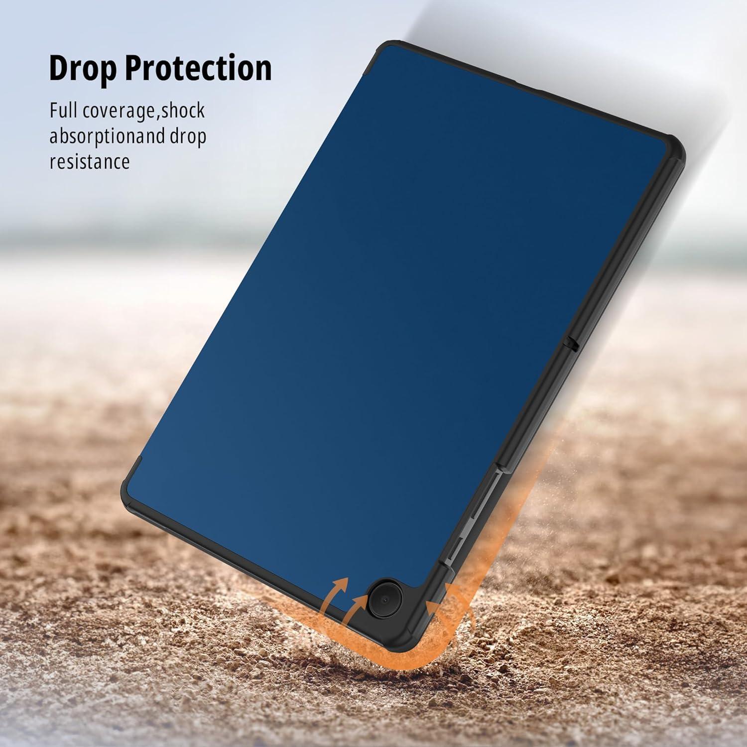 imageCACOE Case for Samsung Galaxy Tab A9 Plus 11 Inch 2023 SMX210X216X218 with Screen Protector Foldable Stand Slim Protective Case Auto Screen OnOff Sea BlueSea Blue