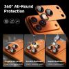 image:imageCACOE Metal Camera Lens Protector for iPhone 17 Pro Max 9H Tempered Glass with Aluminum Frame HD Clarity amp ScratchResistant Camera Screen Protector Cover AccessoriesDark BlueOrange