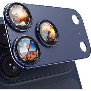 image:imageCACOE Metal Camera Lens Protector for iPhone 17 Pro Max 9H Tempered Glass with Aluminum Frame HD Clarity amp ScratchResistant Camera Screen Protector Cover AccessoriesDark BlueDark Blue